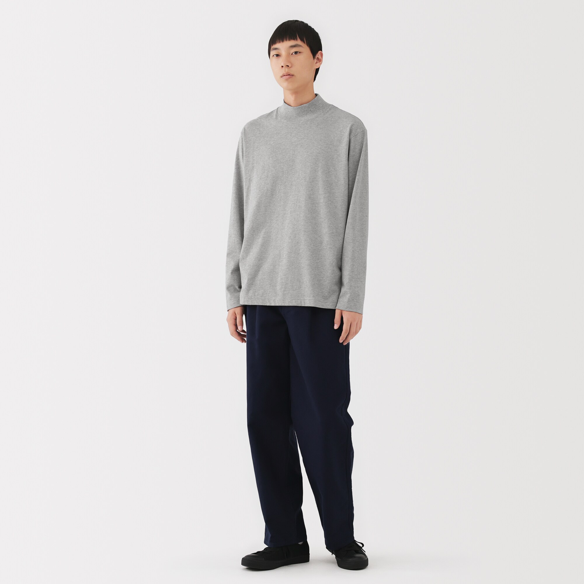 紳士　起毛ハイネック長袖Ｔシャツ