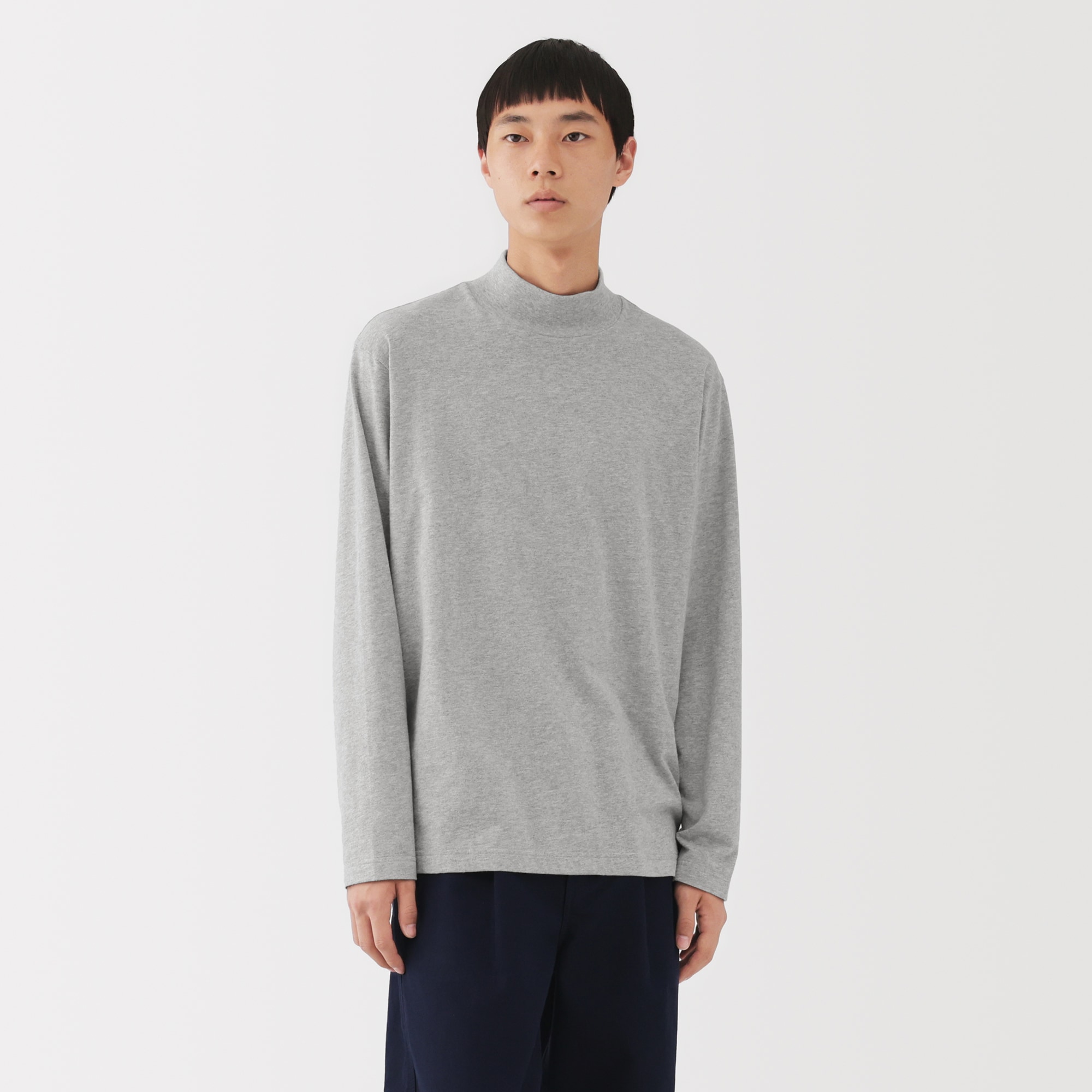 紳士 起毛ハイネック長袖Tシャツ | 無印良品