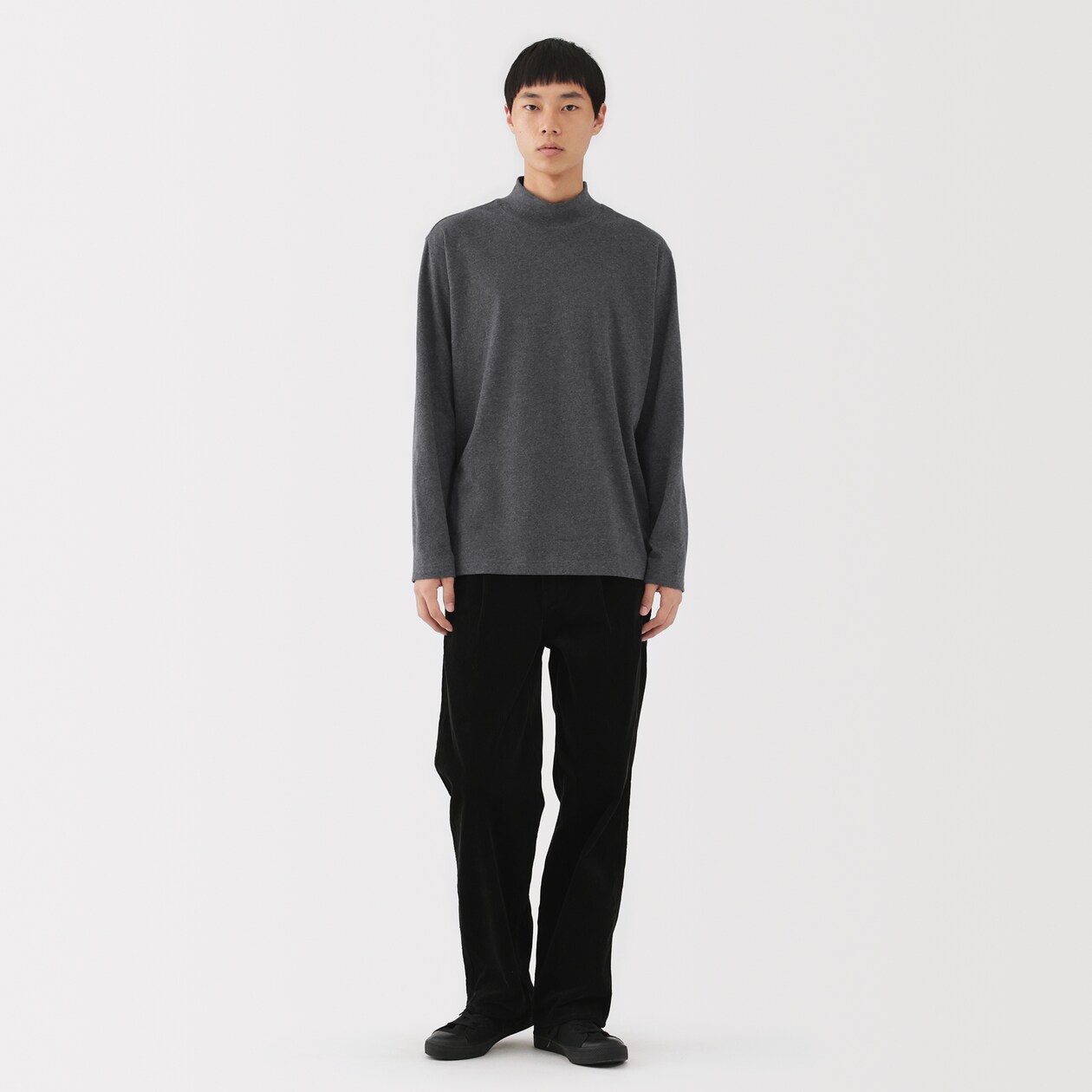 紳士　起毛ハイネック長袖Ｔシャツ