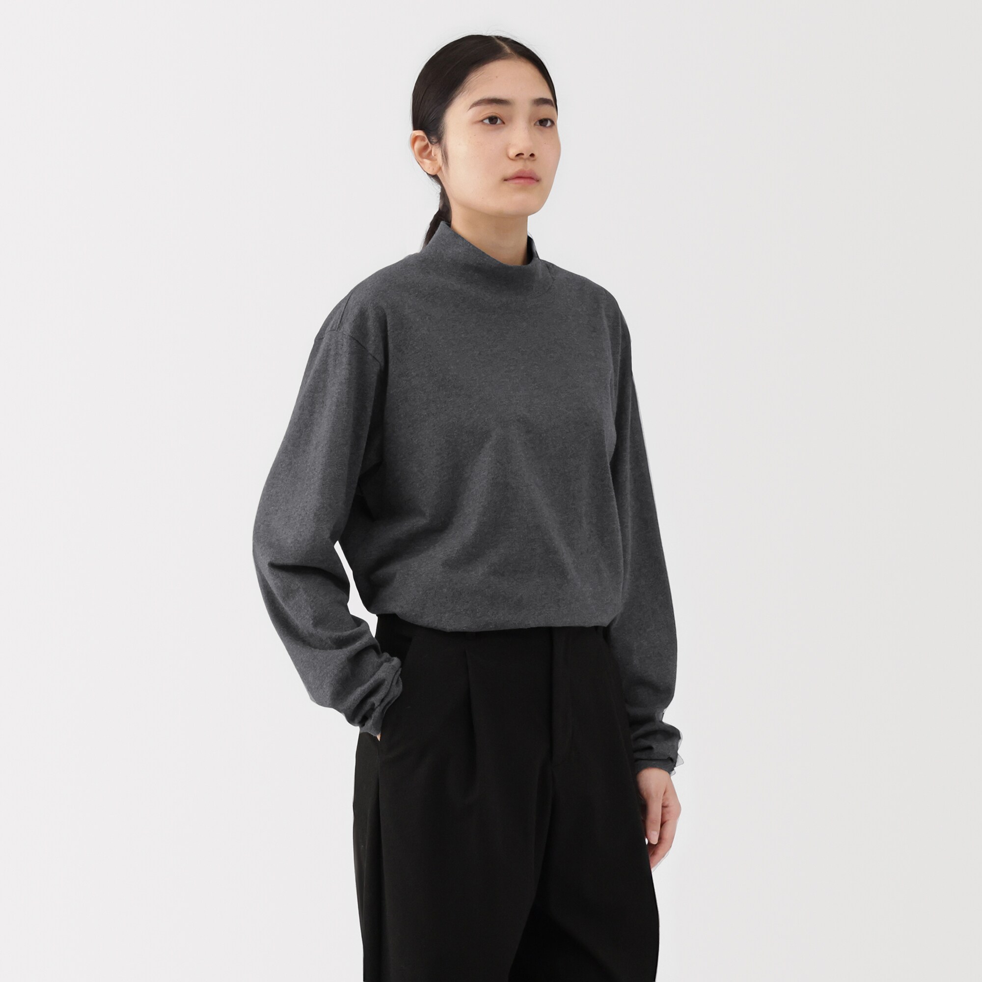 紳士 起毛ハイネック長袖Tシャツ | 無印良品
