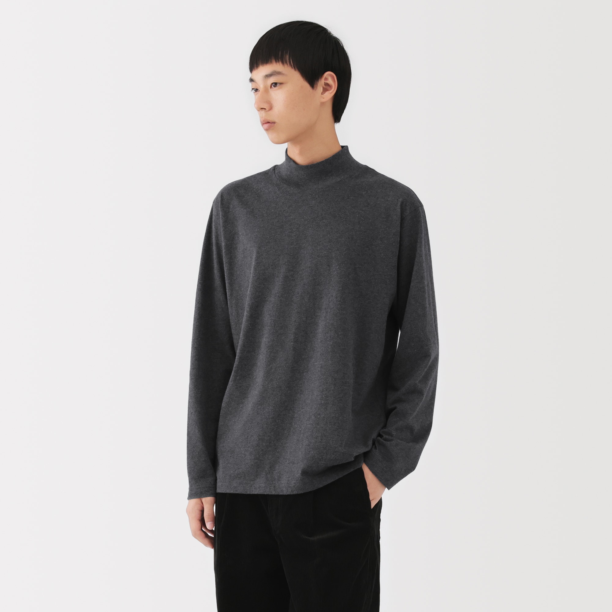 紳士　起毛ハイネック長袖Ｔシャツ