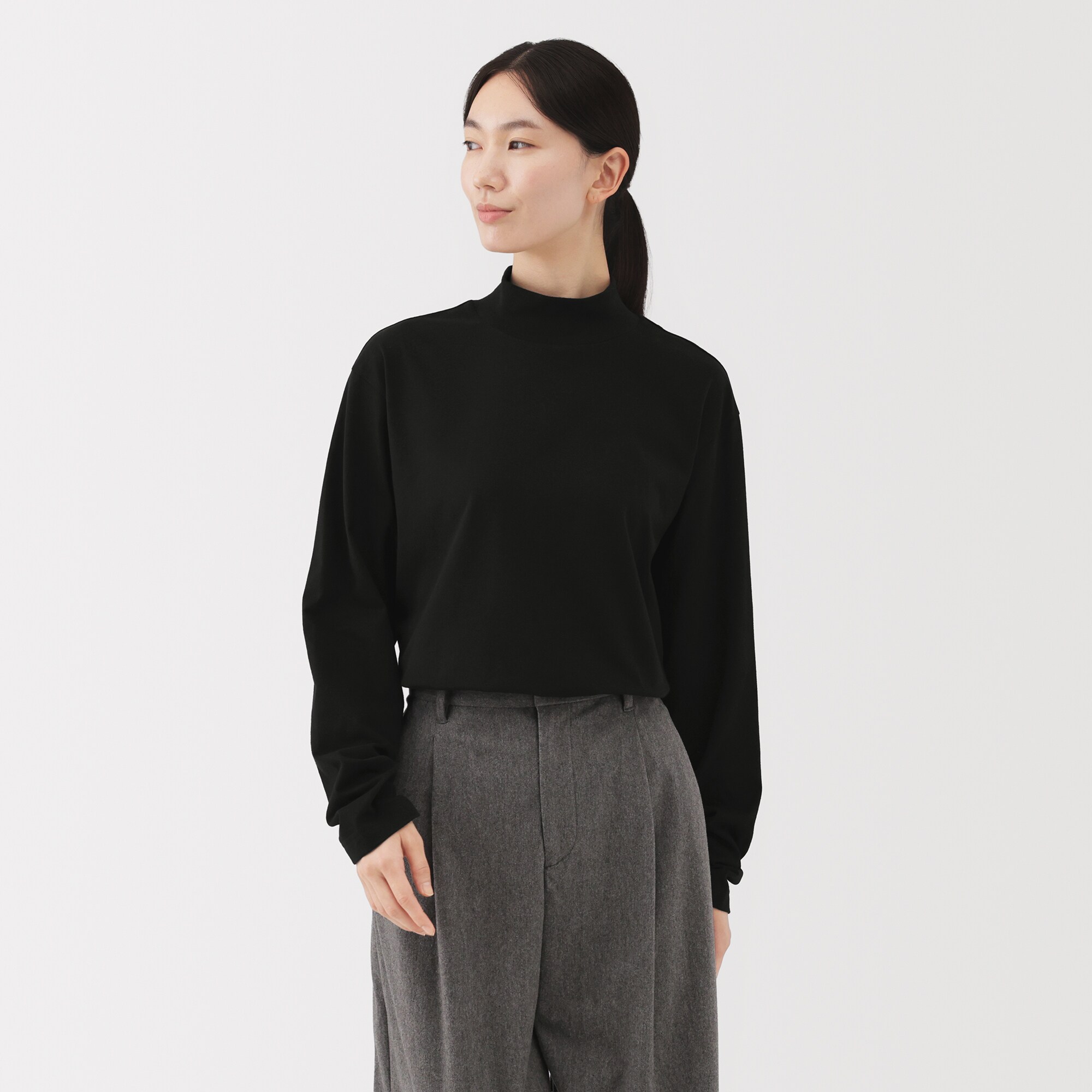 紳士 起毛ハイネック長袖Tシャツ | 無印良品