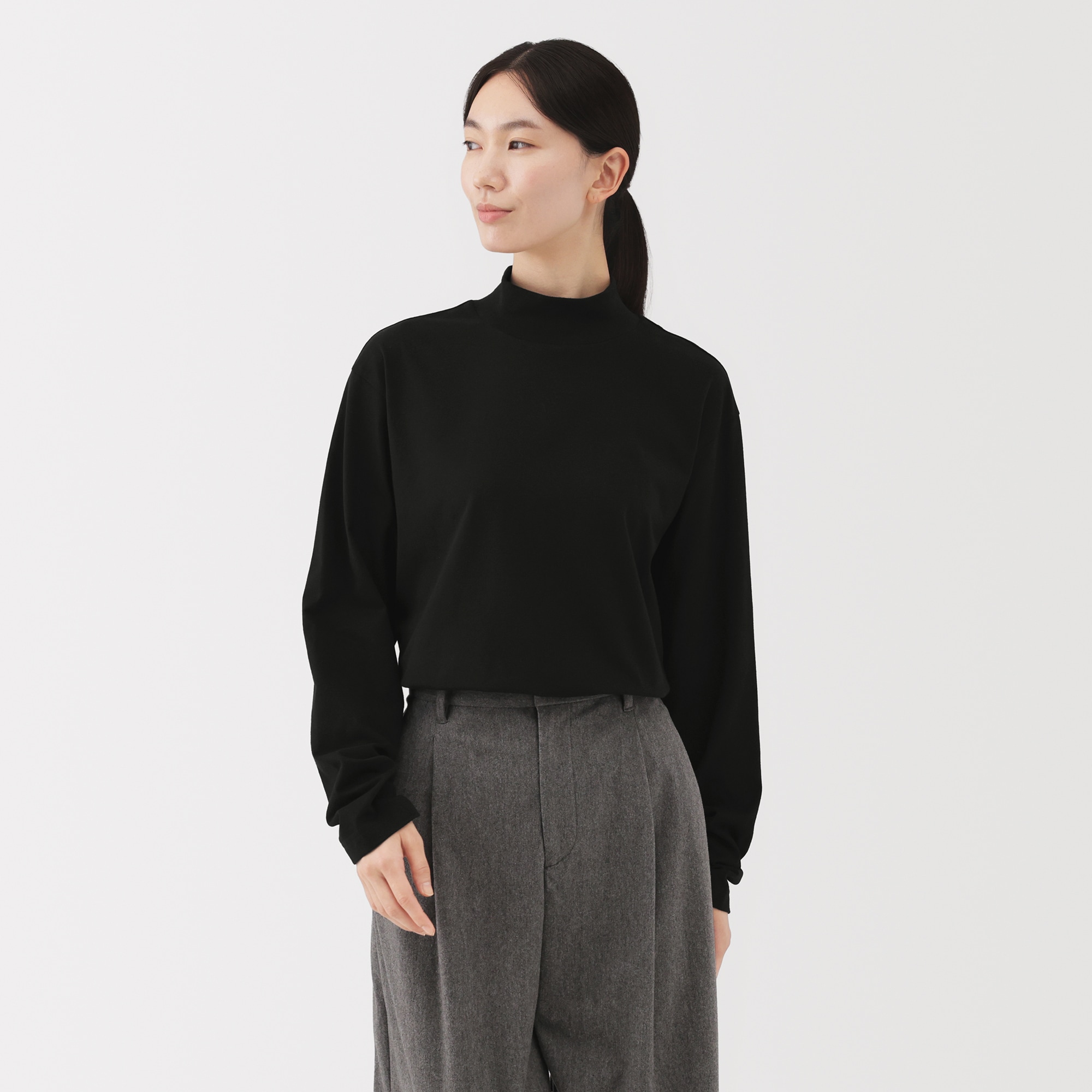 紳士 起毛ハイネック長袖Tシャツ | 無印良品