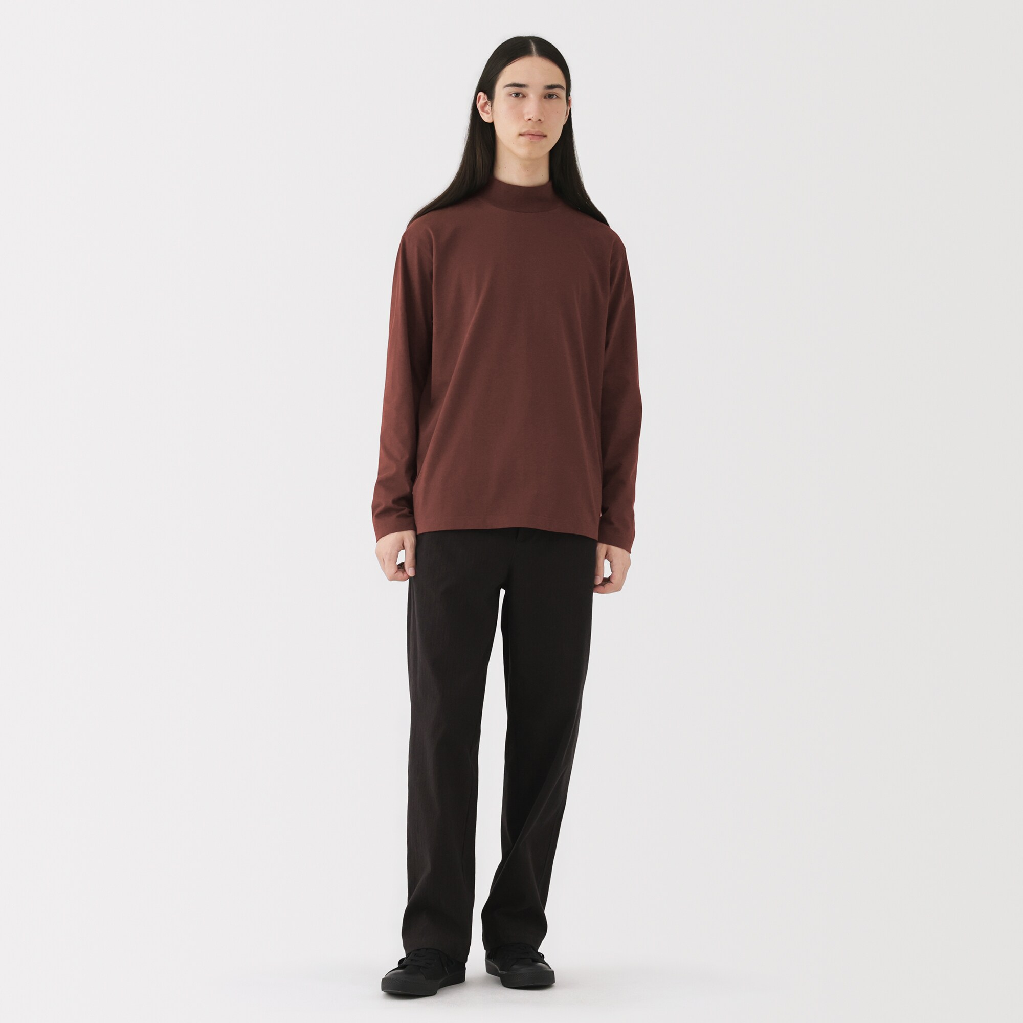 紳士 起毛ハイネック長袖Tシャツ | 無印良品