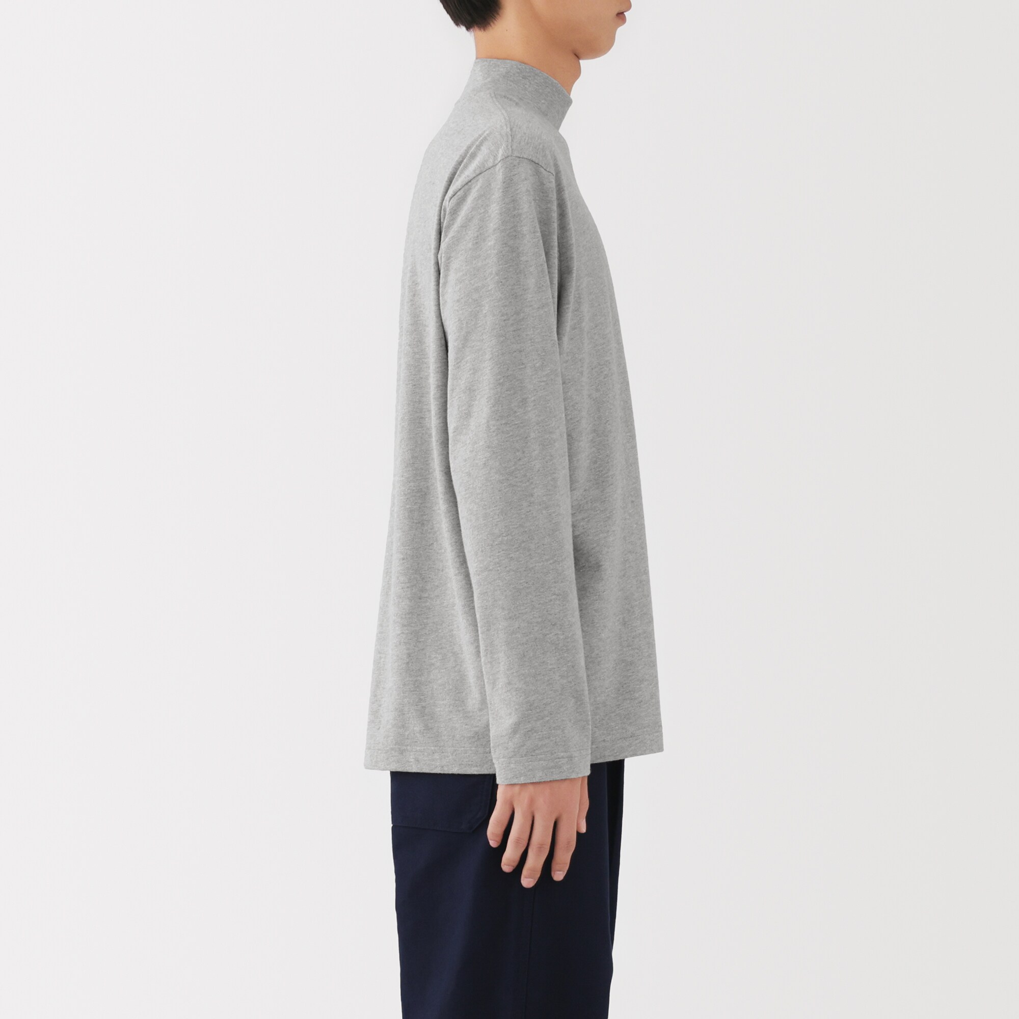 紳士 起毛ハイネック長袖Tシャツ | 無印良品