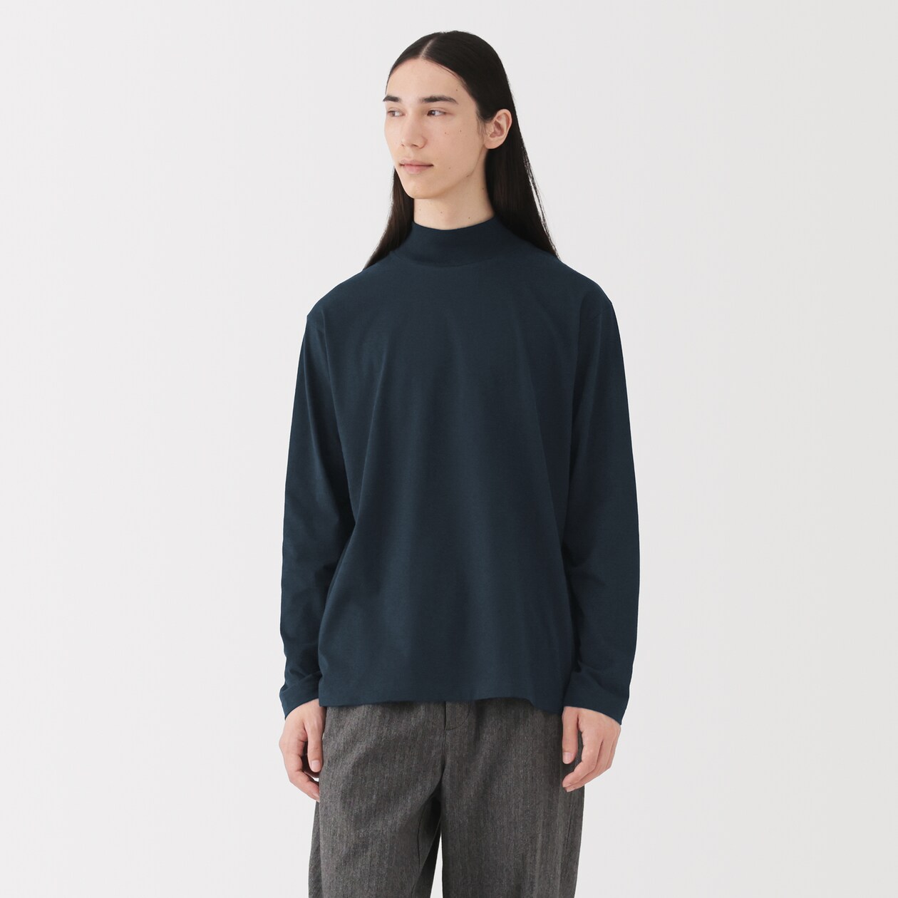 紳士　起毛ハイネック長袖Ｔシャツ