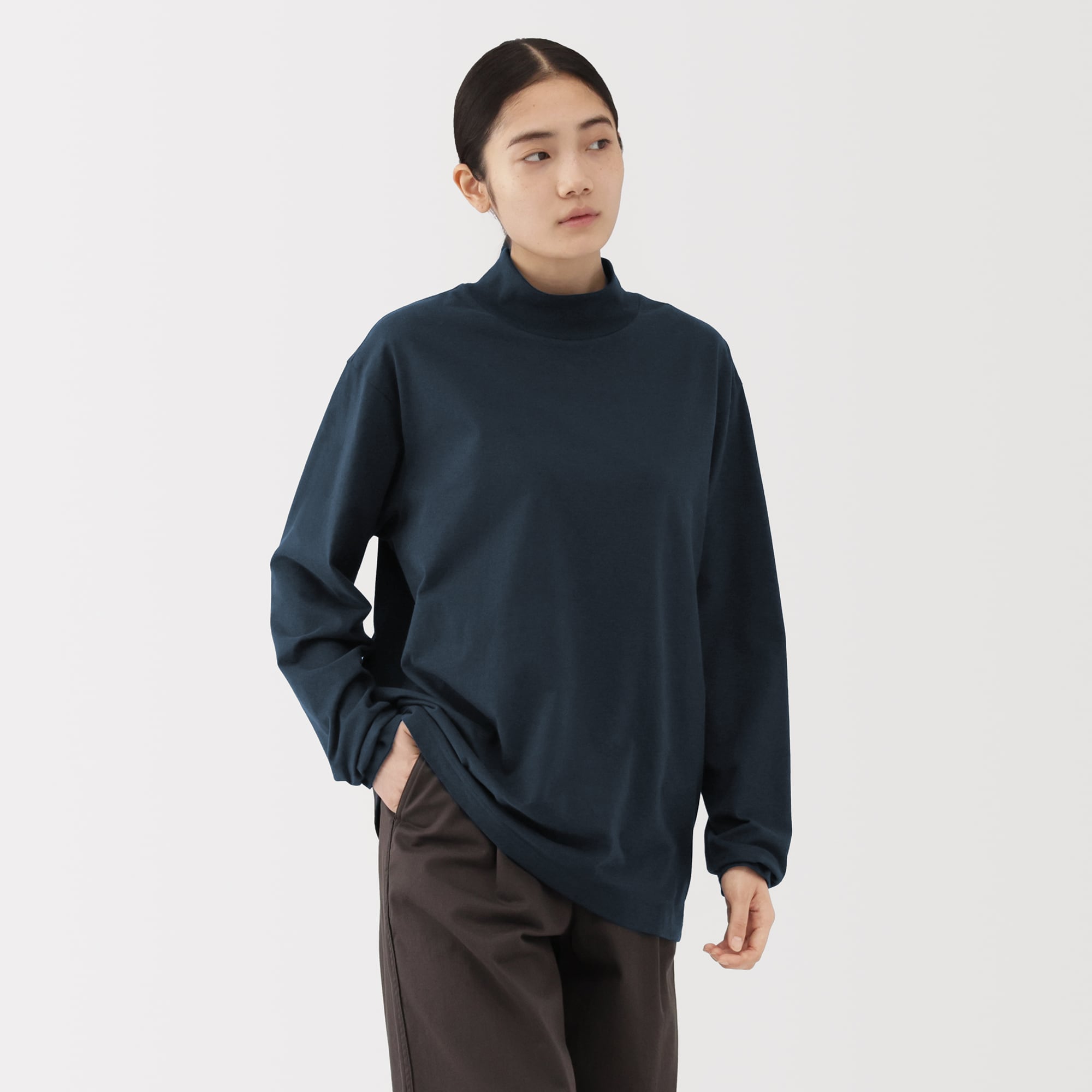 紳士　起毛ハイネック長袖Ｔシャツ