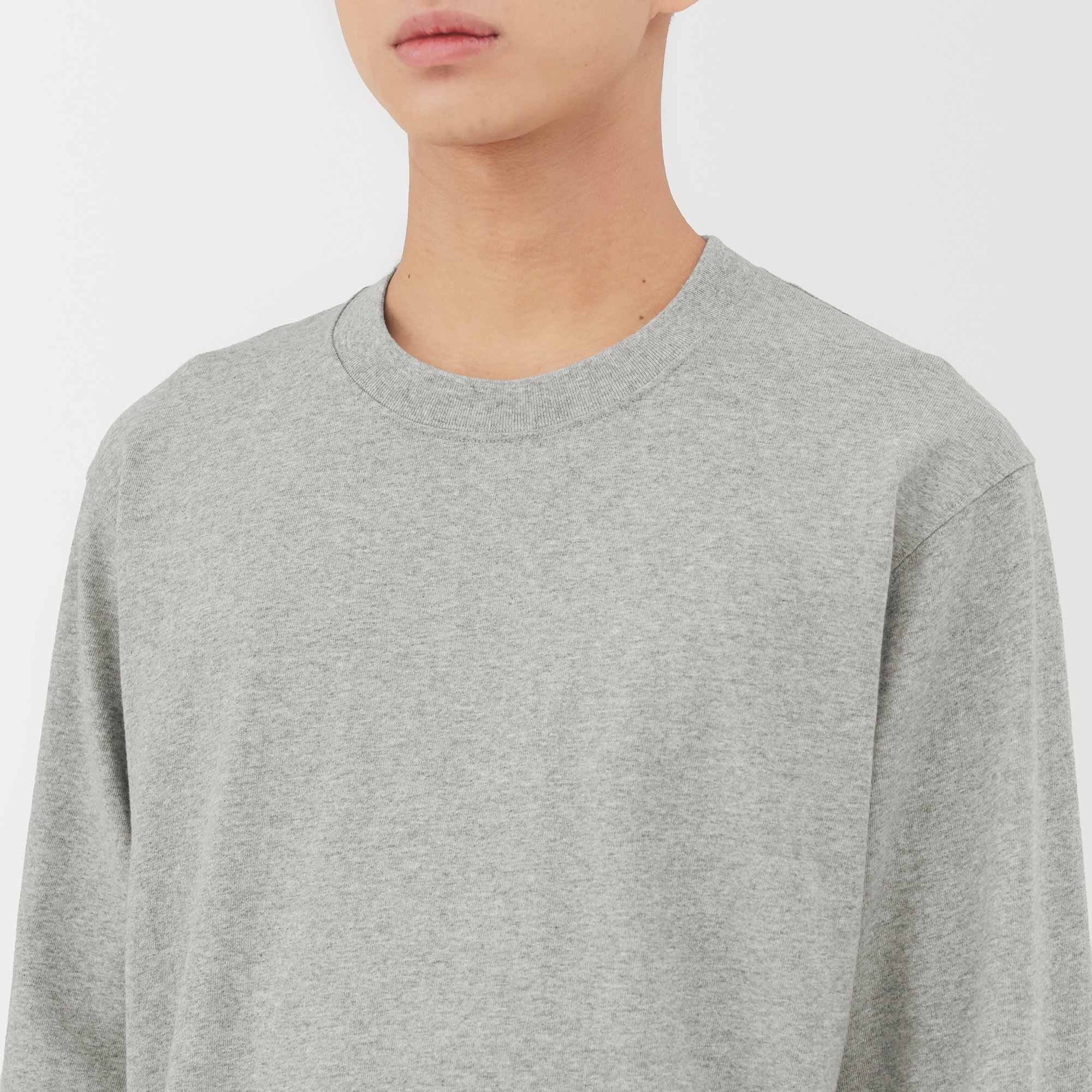 紳士　洗いざらし太番手クルーネック長袖Ｔシャツ