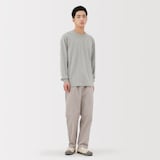 紳士　洗いざらし太番手クルーネック長袖Ｔシャツ