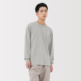 紳士　洗いざらし太番手クルーネック長袖Ｔシャツ