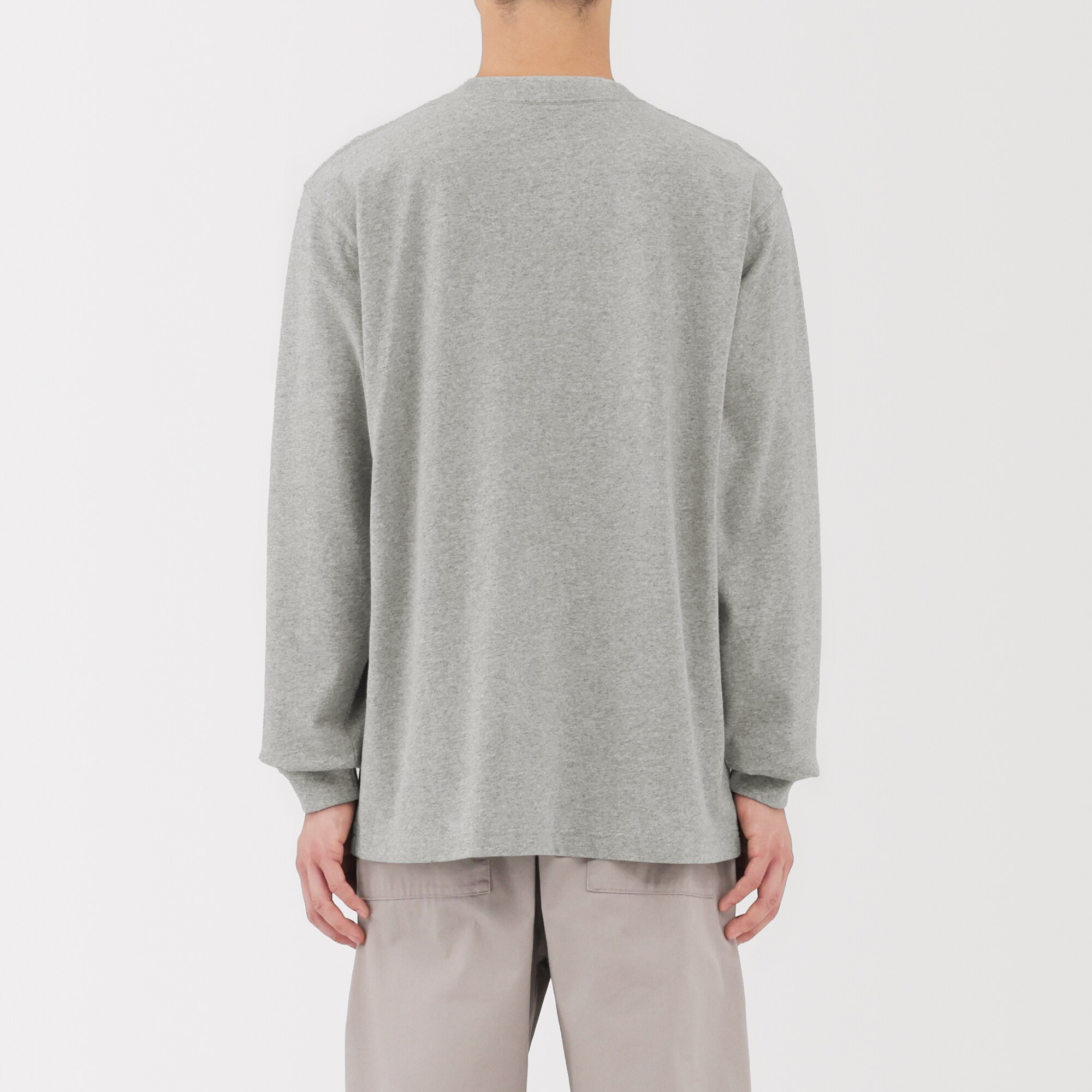 紳士　洗いざらし太番手クルーネック長袖Ｔシャツ