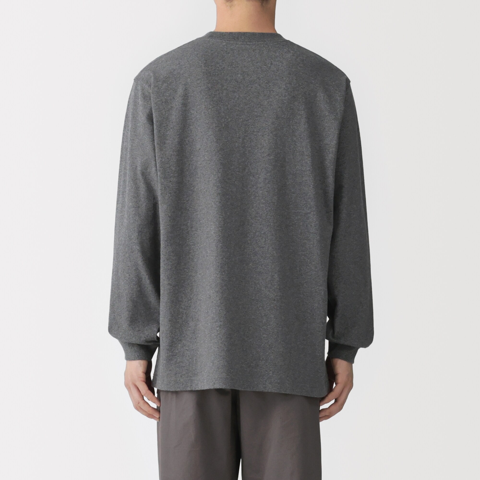 紳士　洗いざらし太番手クルーネック長袖Ｔシャツ