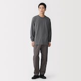 紳士　洗いざらし太番手クルーネック長袖Ｔシャツ