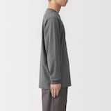 紳士　洗いざらし太番手クルーネック長袖Ｔシャツ