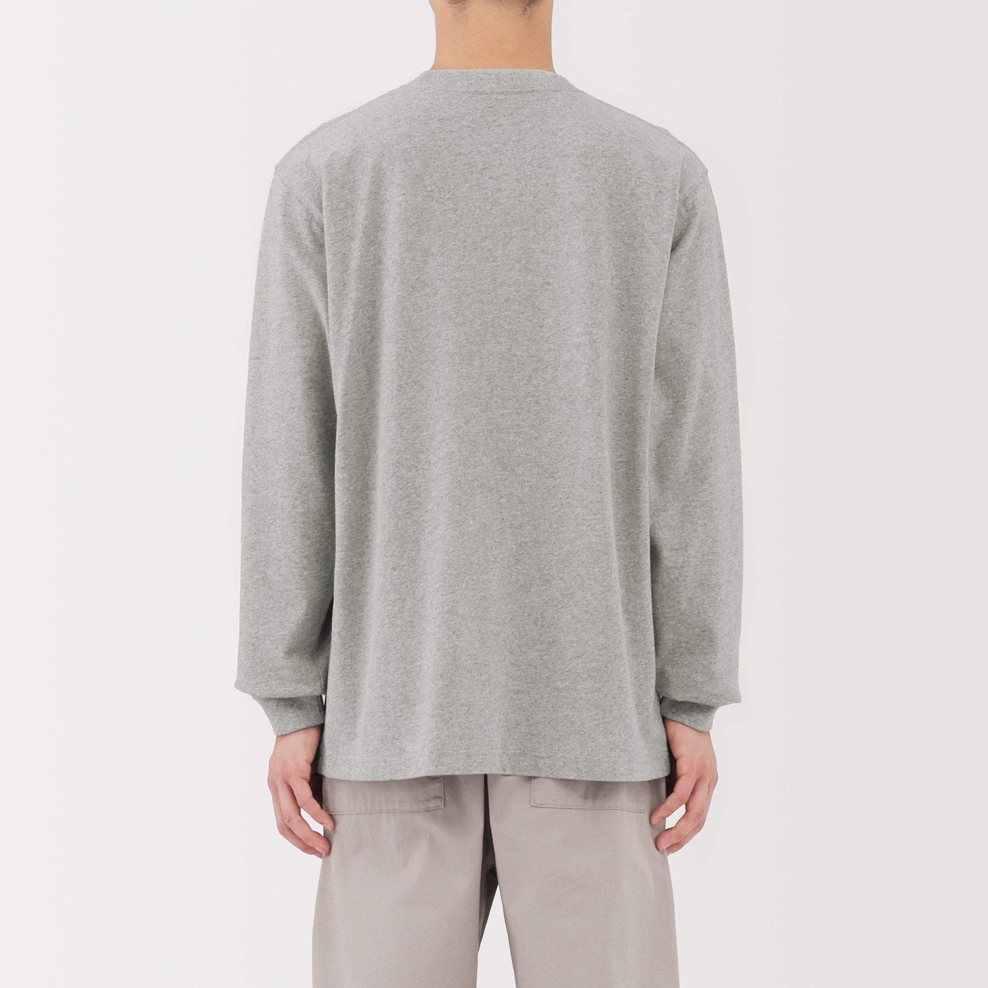 紳士 洗いざらし太番手クルーネック長袖Tシャツ | 無印良品