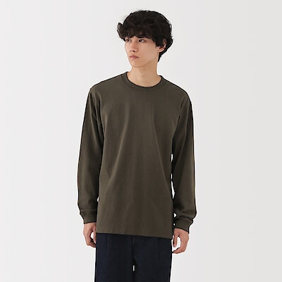 紳士　洗いざらし太番手クルーネック長袖Ｔシャツ（2025年仕様）