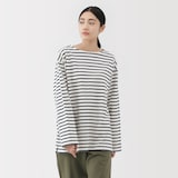 紳士　洗いざらし太番手ボートネック九分袖Ｔシャツ