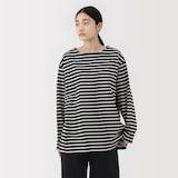 紳士　洗いざらし太番手ボートネック九分袖Ｔシャツ