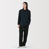 紳士　洗いざらし太番手ボートネック九分袖Ｔシャツ