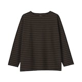 紳士　洗いざらし太番手ボートネック九分袖Ｔシャツ