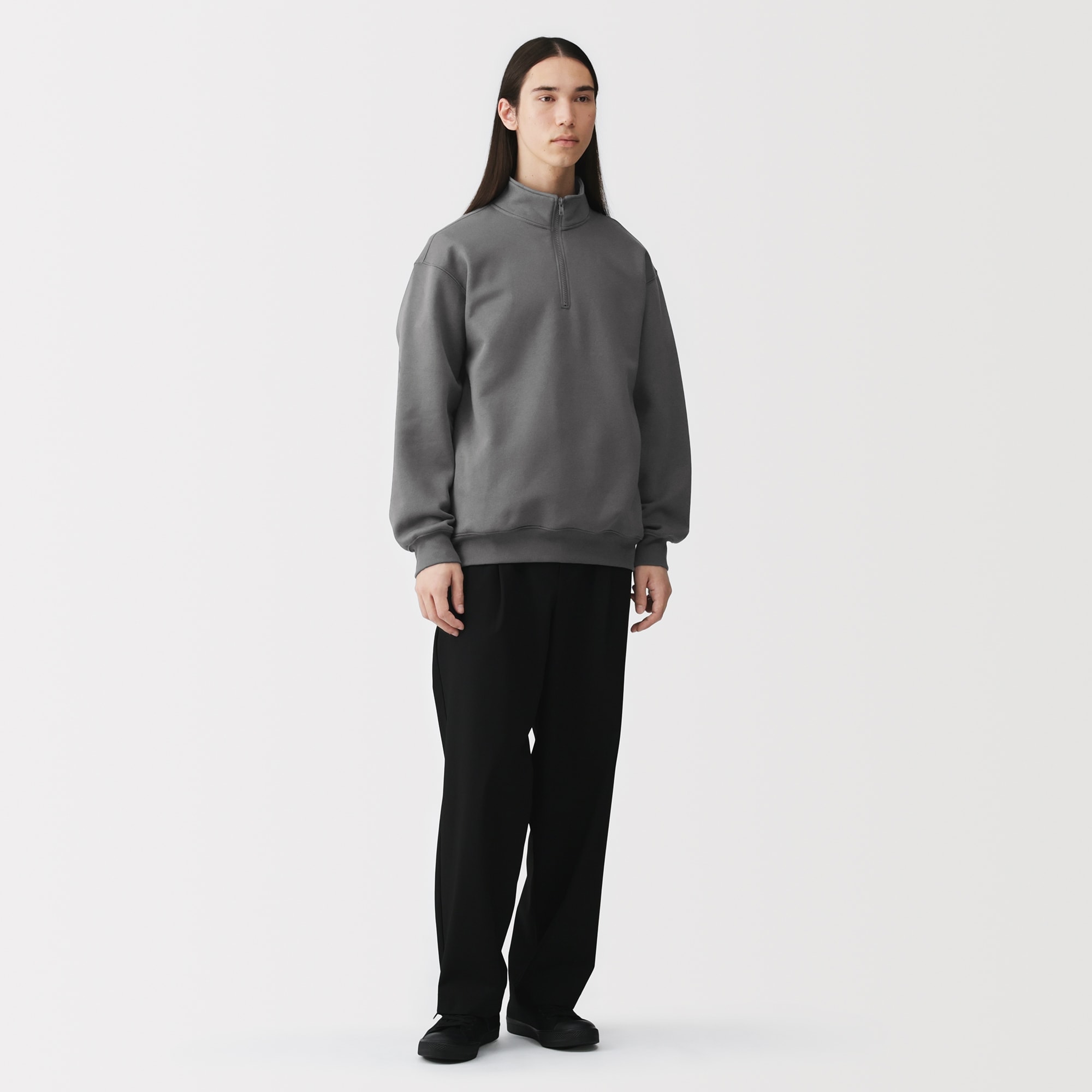 紳士　ハーフジップスウェットシャツ