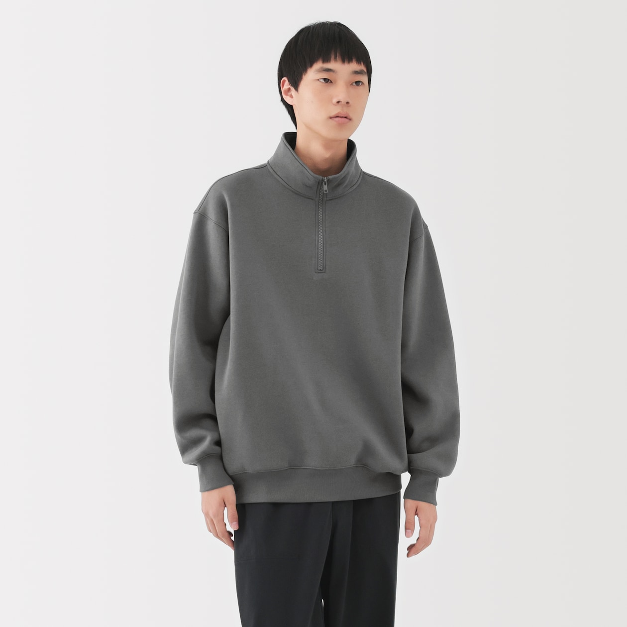 紳士　ハーフジップスウェットシャツ