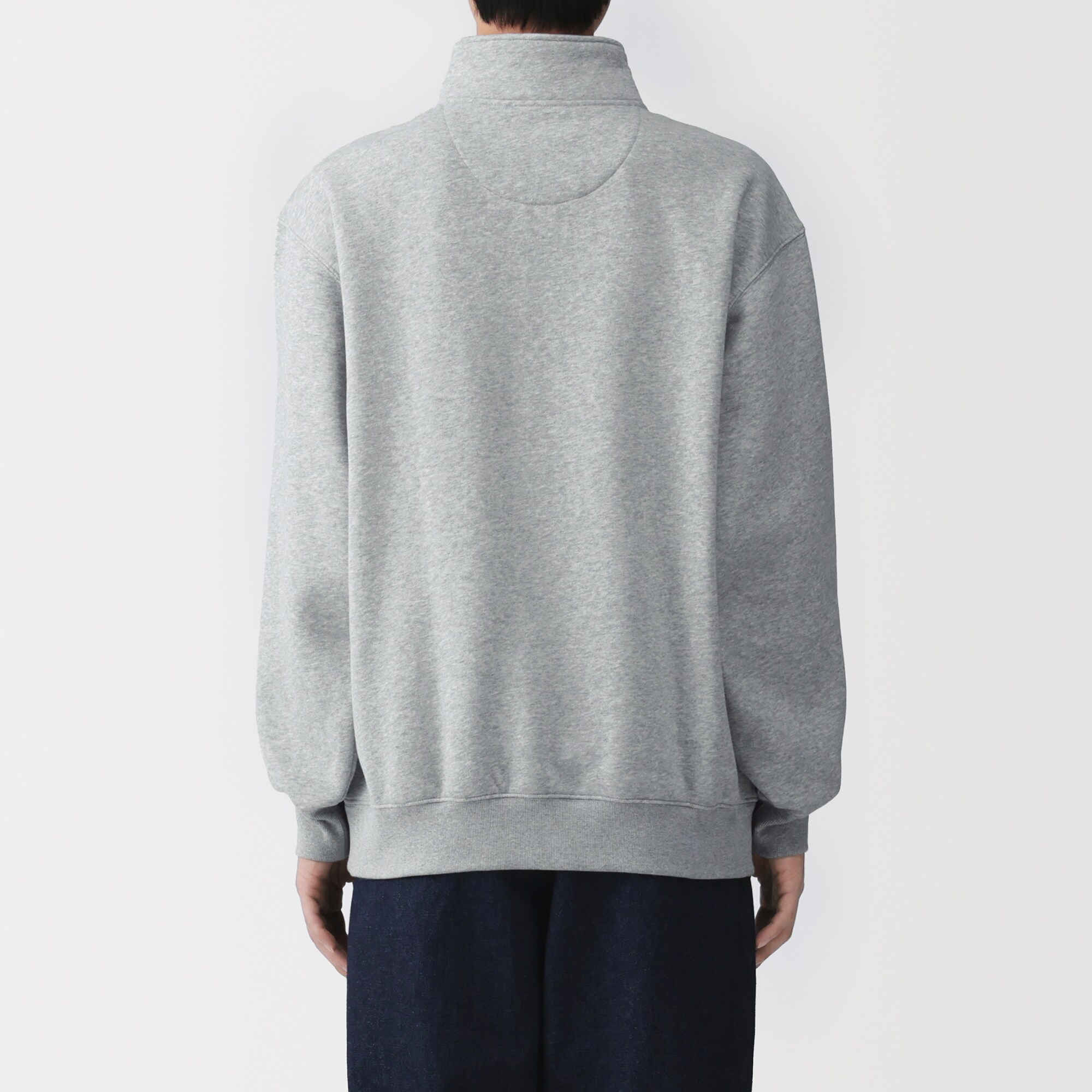 【グレー】全方向ストレッチ接結裏メッシュハーフジップスウェットフーディ <PERFORMANCE> (MENS) 紳士 ハーフジップスウェットシャツ | 無印良品