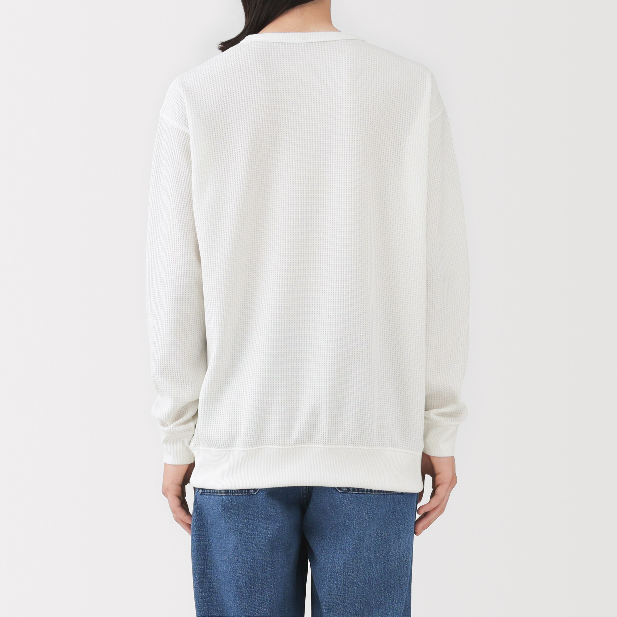 紳士　ＵＶカット乾きやすいワッフルクルーネック長袖Ｔシャツ