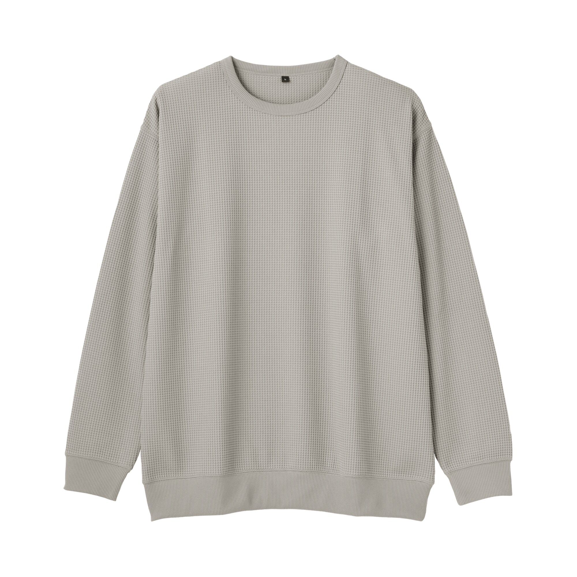 紳士　ＵＶカット乾きやすいワッフルクルーネック長袖Ｔシャツ