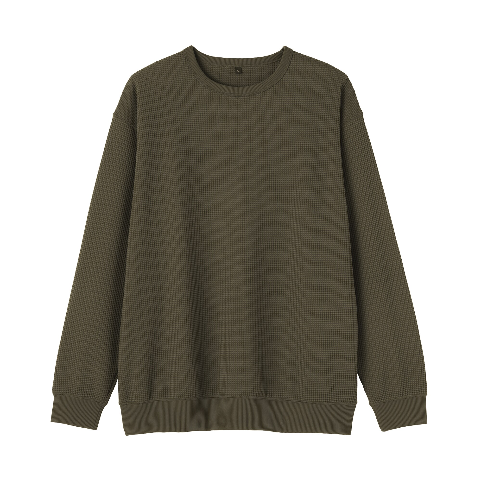 紳士　ＵＶカット乾きやすいワッフルクルーネック長袖Ｔシャツ