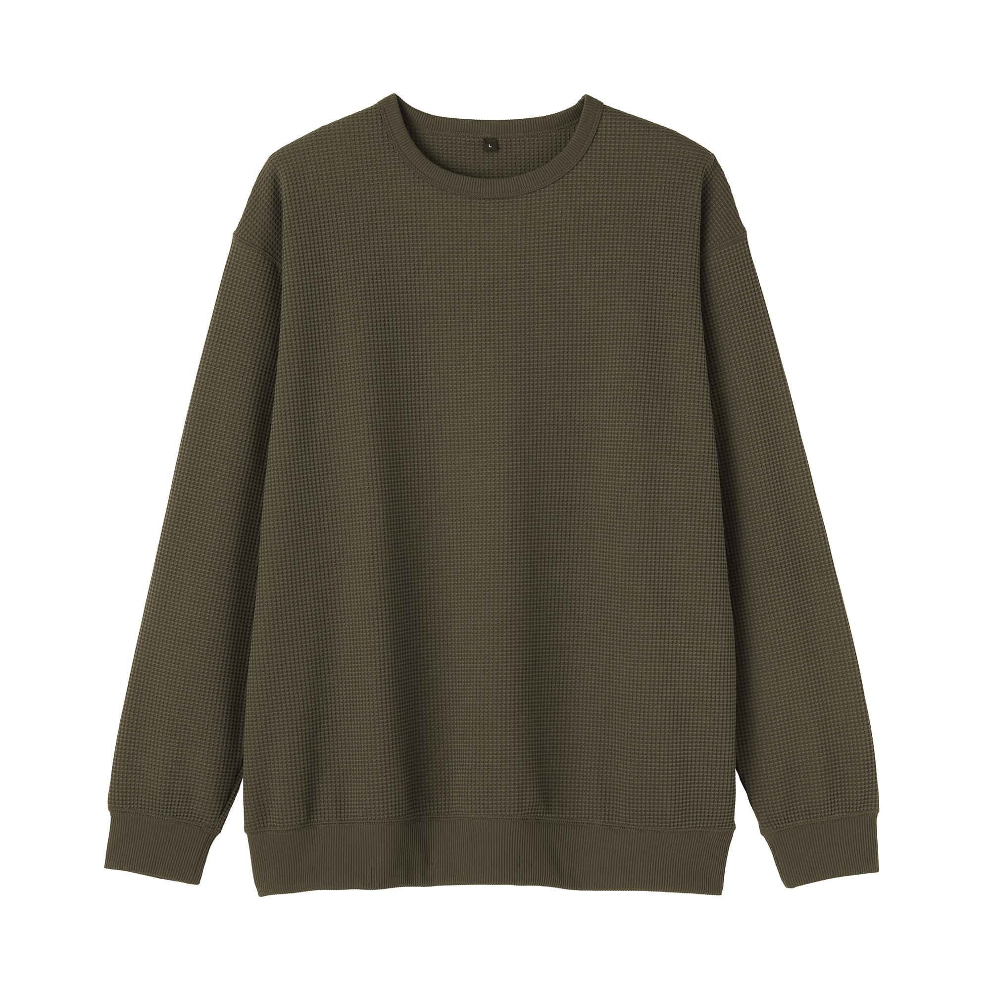 紳士　ＵＶカット乾きやすいワッフルクルーネック長袖Ｔシャツ