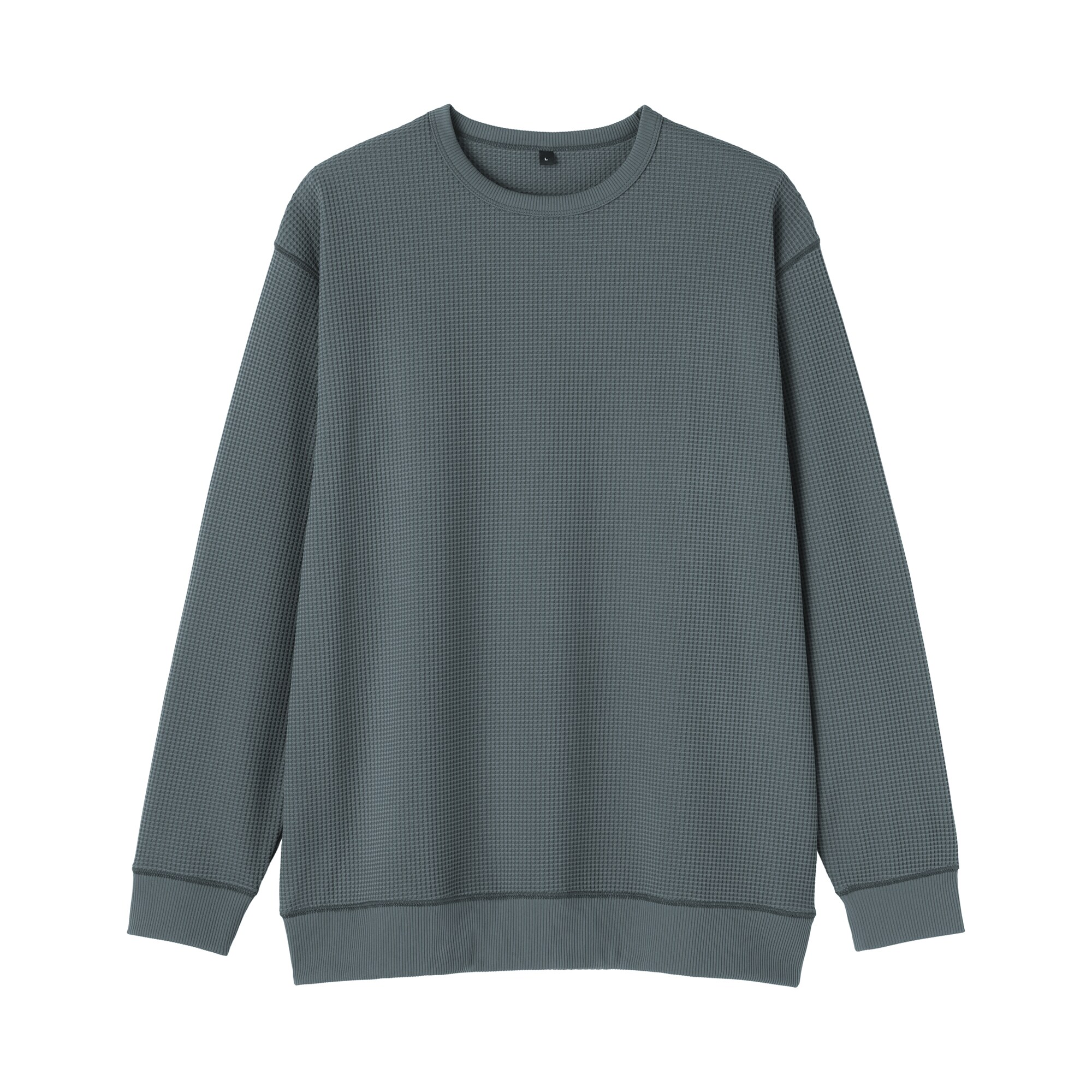 紳士　ＵＶカット乾きやすいワッフルクルーネック長袖Ｔシャツ