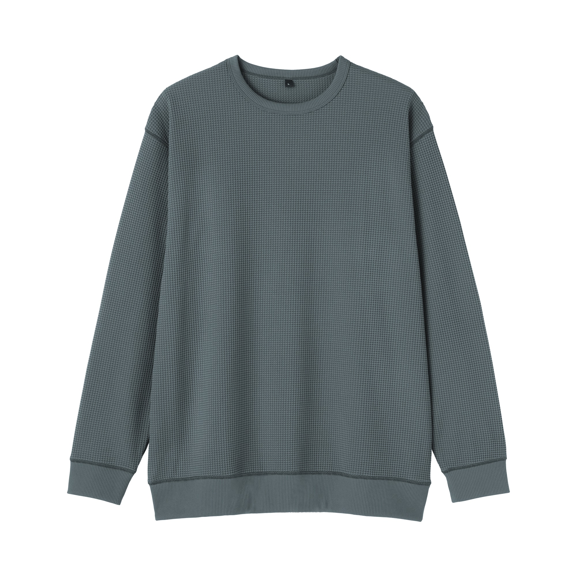 紳士　ＵＶカット乾きやすいワッフルクルーネック長袖Ｔシャツ