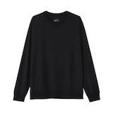 紳士　ウール混天竺編みクルーネック長袖Ｔシャツ