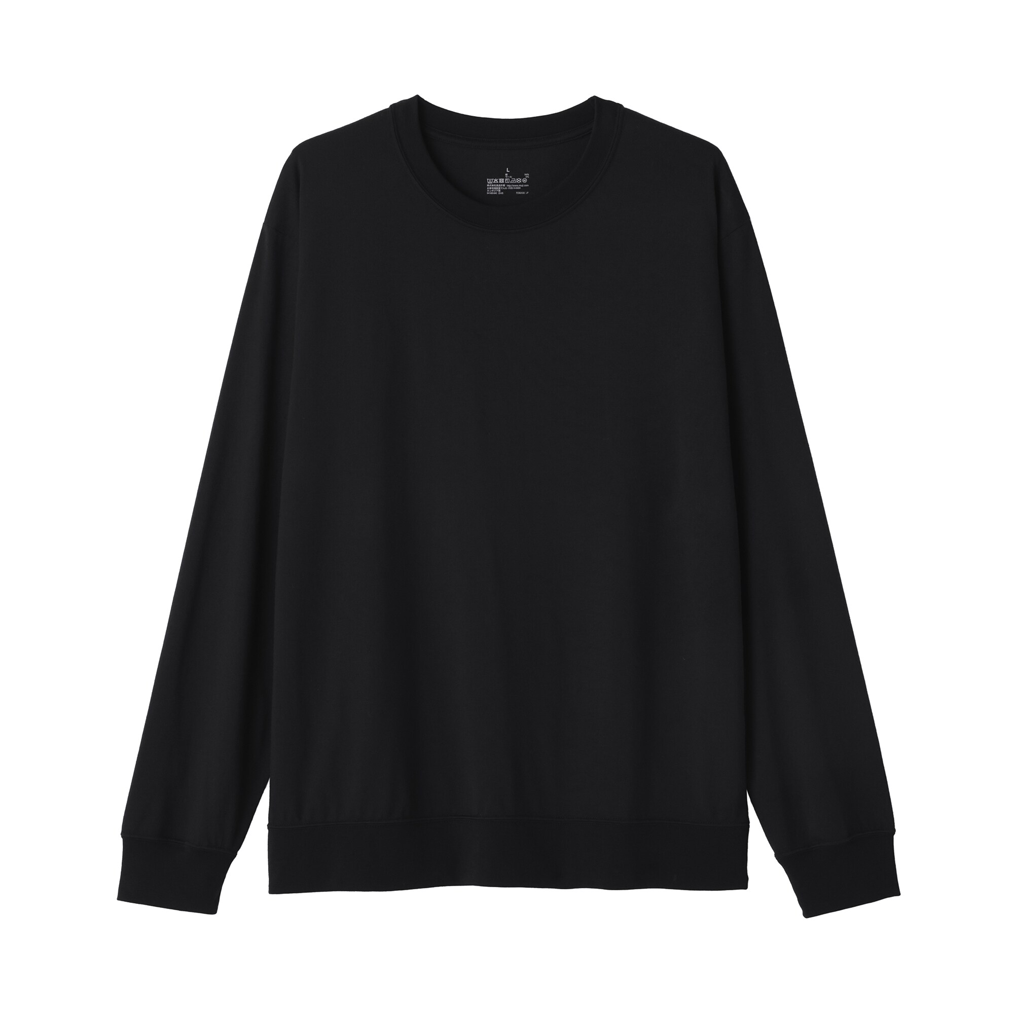 紳士　ウール混天竺編みクルーネック長袖Ｔシャツ