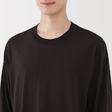 紳士　ウール混天竺編みクルーネック長袖Ｔシャツ