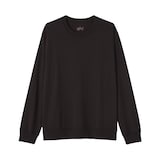 紳士　ウール混天竺編みクルーネック長袖Ｔシャツ