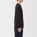 紳士　ウール混天竺編みクルーネック長袖Ｔシャツ
