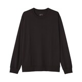 紳士　ウール混天竺編みクルーネック長袖Ｔシャツ