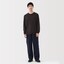 紳士　ウール混天竺編みクルーネック長袖Ｔシャツ