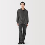 紳士　ウール混天竺編みシャツカーディガン