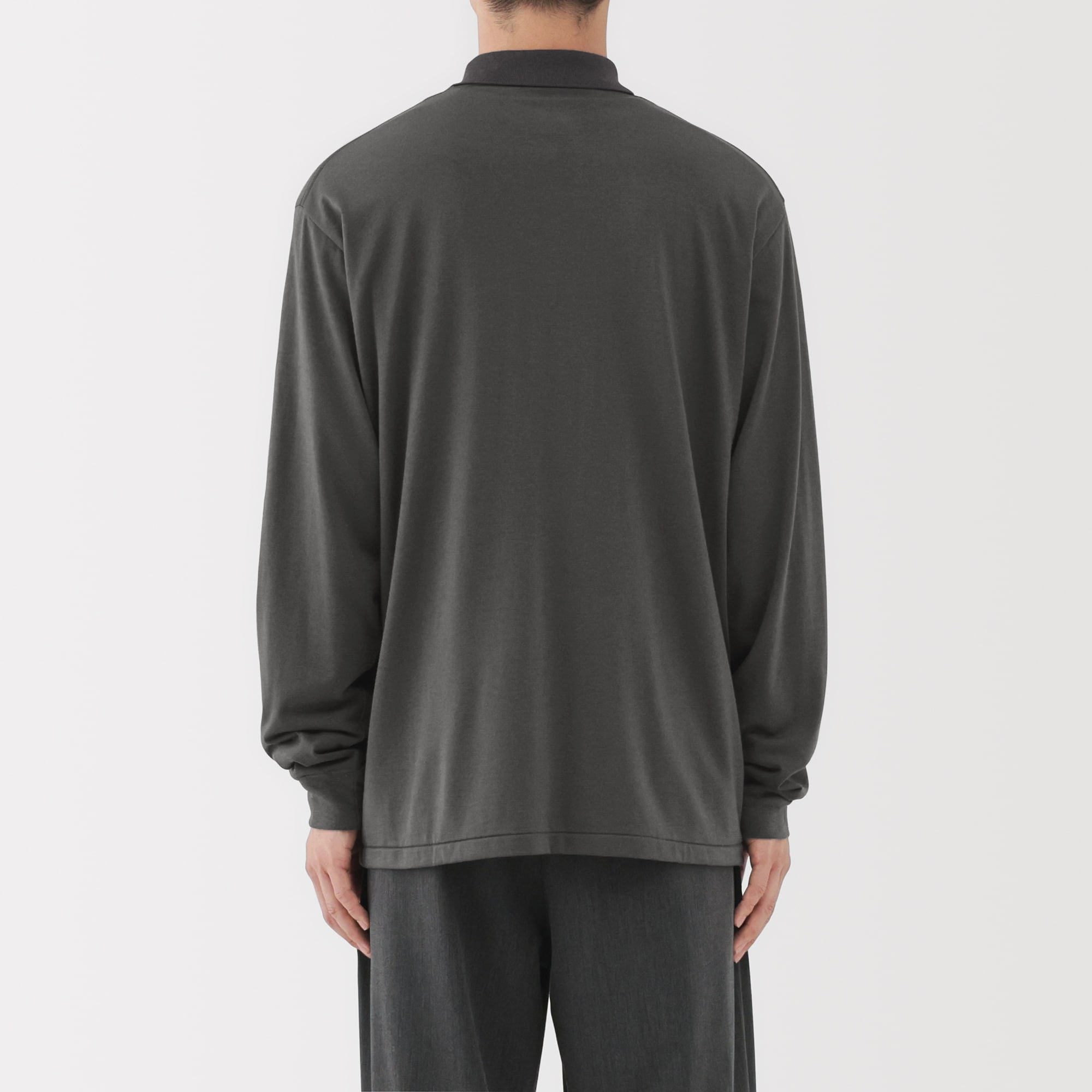 紳士　ウール混天竺編みシャツカーディガン