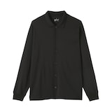 紳士　ウール混天竺編みシャツカーディガン