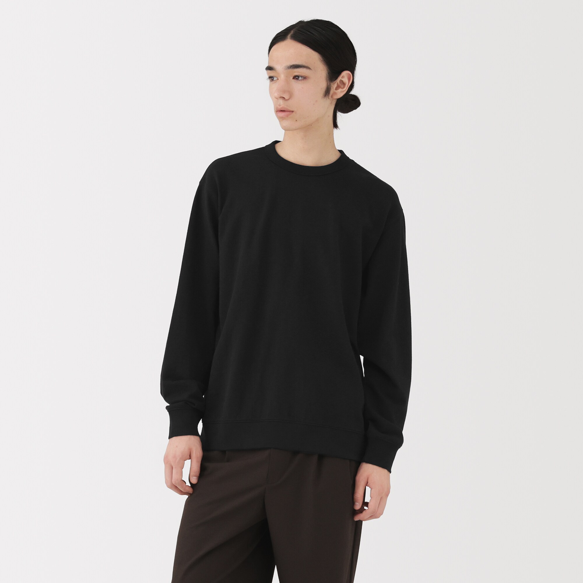 紳士　ライトスウェットクルーネック長袖Ｔシャツ