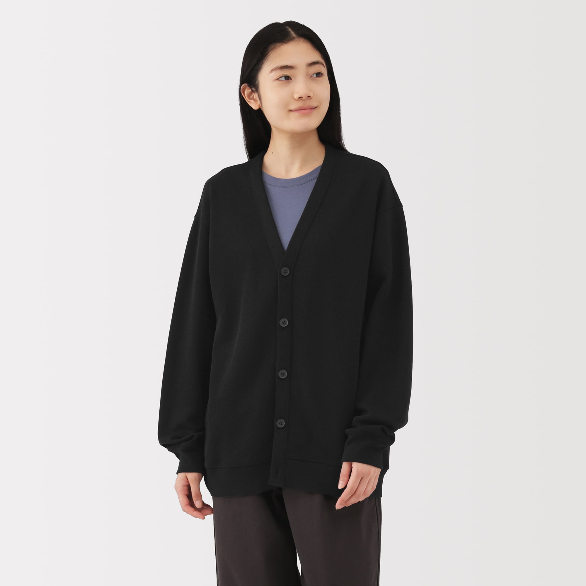 紳士　二重編みＶネックカーディガン