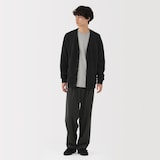 紳士　二重編みＶネックカーディガン