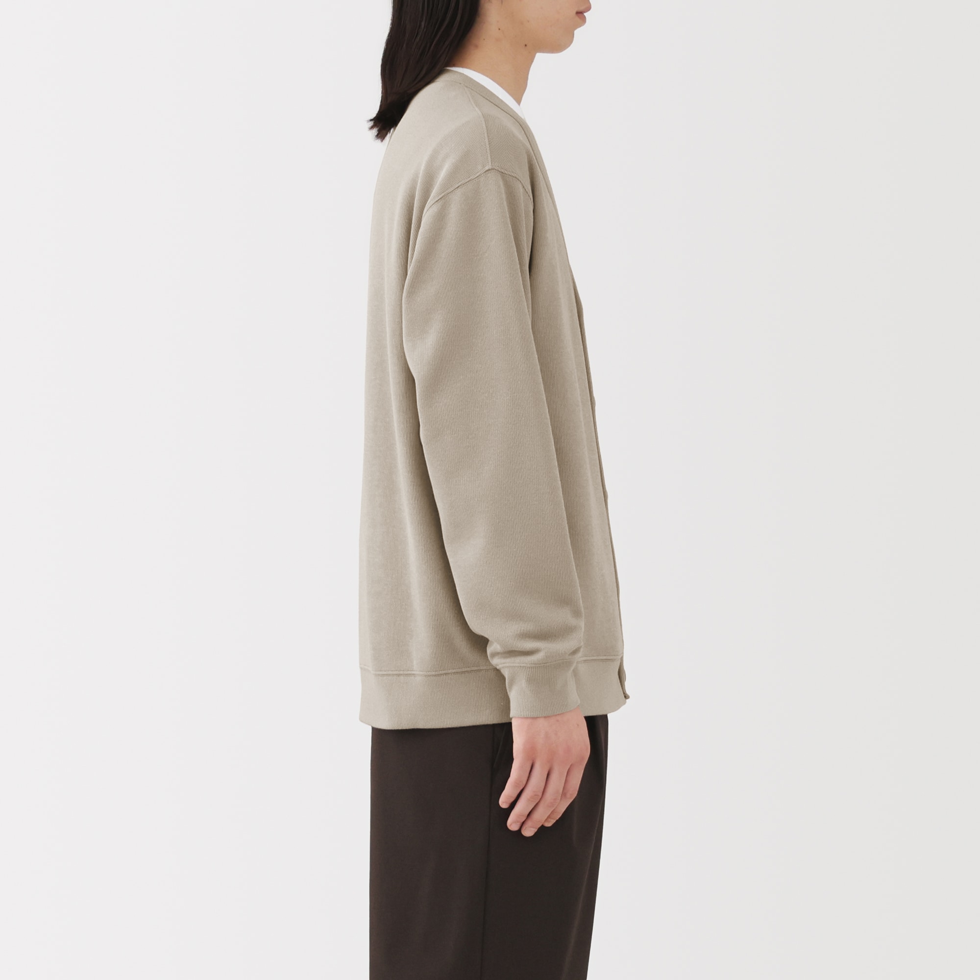 紳士　二重編みＶネックカーディガン