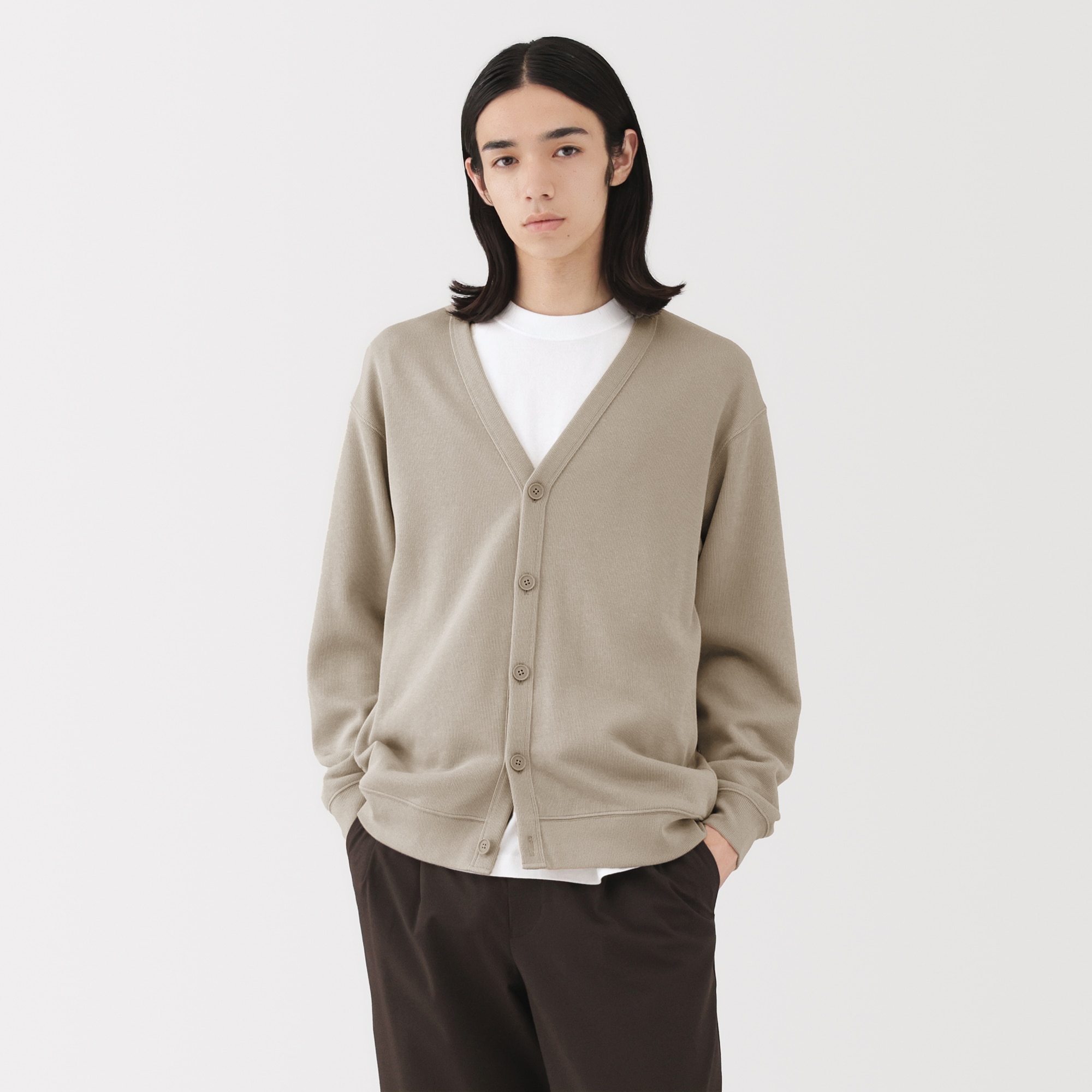 紳士 二重編みVネックカーディガン | 無印良品