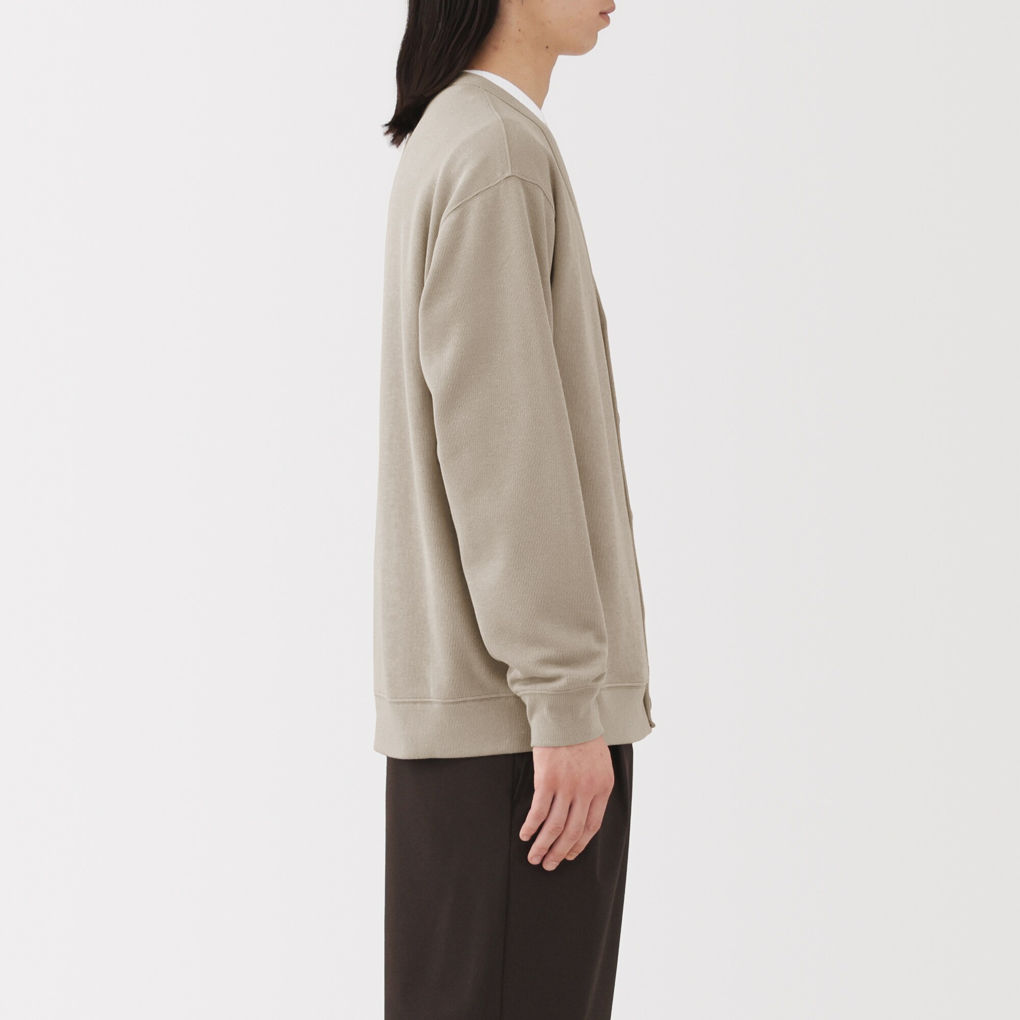 紳士　二重編みＶネックカーディガン