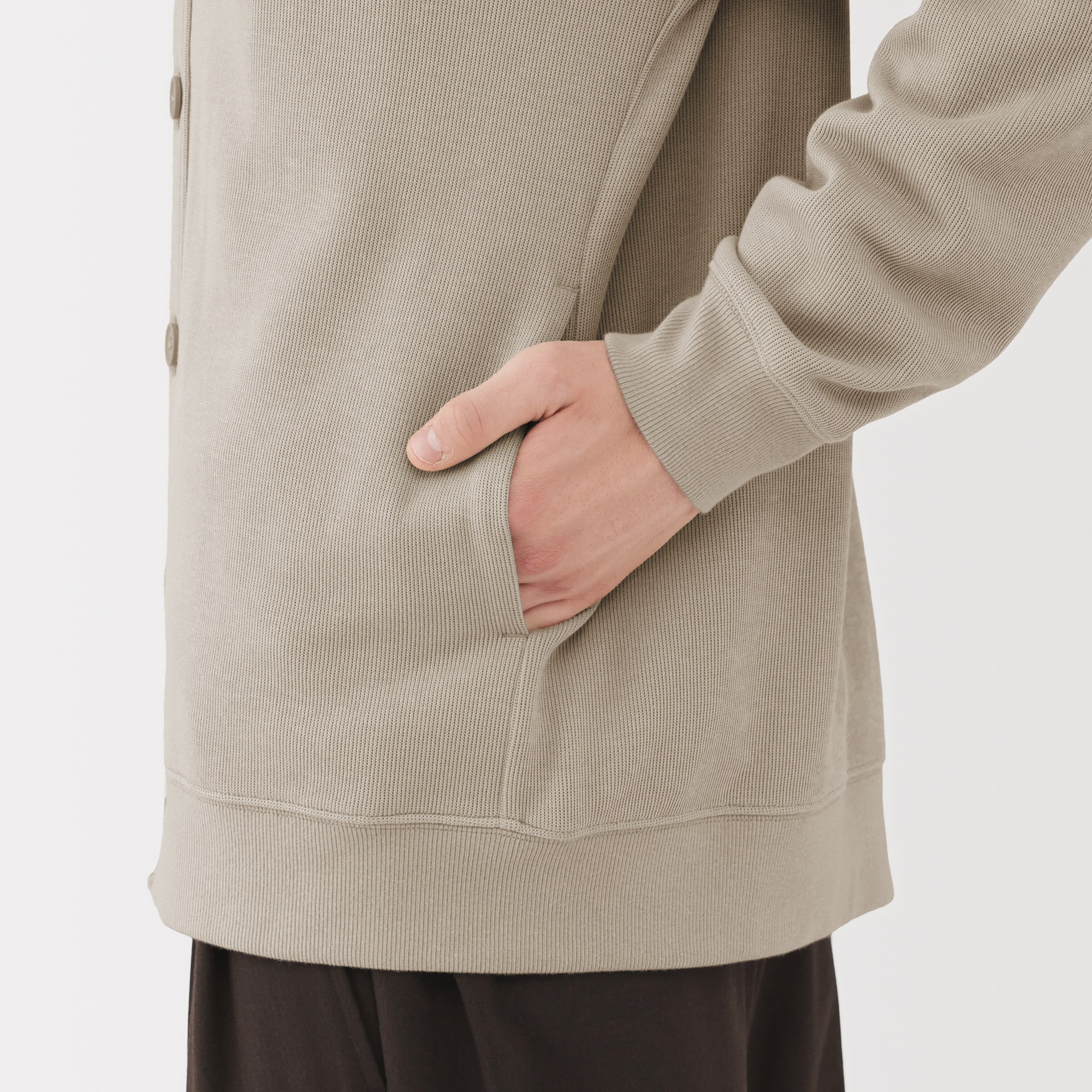 紳士　二重編みＶネックカーディガン